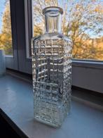 Vintage Glazen Fles met Reliëf, Antiek en Kunst, Antiek | Glas en Kristal, Ophalen of Verzenden