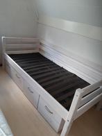 Flexa 1 persoons bedbank, Ophalen, 90 cm, Eenpersoons, Wit