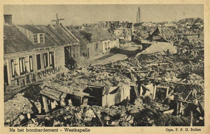 Na het bombardement - Westkapelle - ongelopen, Verzamelen, Ansichtkaarten | Nederland, Ongelopen, Noord-Brabant, 1920 tot 1940