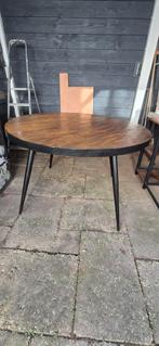 Eettafel 120 industriëel, Huis en Inrichting, Tafels | Eettafels, Ophalen, Rond, Zo goed als nieuw, Overige houtsoorten