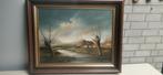 Schilderij A. Giebels boerderij landschap met lijst, Ophalen