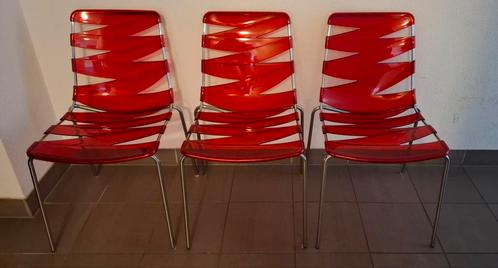 3 Calligar mummy stoelen, Italiaans design, Huis en Inrichting, Stoelen, Gebruikt, Rood, Ophalen
