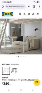 IKEA STORA. Frame hoogslaper, wit, 140200cm, Hoogslaper, Tweepersoons, Zo goed als nieuw, 200 cm of hoger