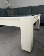 Salontafel met op maat gemaakte glasplaat, 100 tot 150 cm, Zo goed als nieuw, Minder dan 50 cm, Rechthoekig