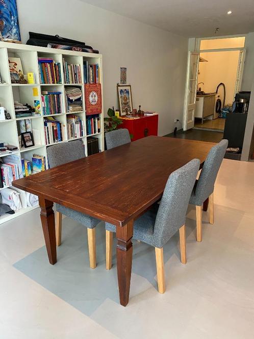 Luxe hardhouten tafel (210 x 100 cm), Huis en Inrichting, Tafels | Eettafels, Zo goed als nieuw, 100 tot 150 cm, 200 cm of meer