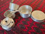 Vintage Aluminium Kookset voor thuis en kamping krijg minder, Caravans en Kamperen, Ophalen, Gebruikt