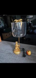 Goudkleurige apen lamp met kap 60 cm hoog, Ophalen of Verzenden, Nieuw, 50 tot 75 cm