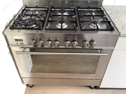 Boretti gasfornuis met oven 90 cm, Witgoed en Apparatuur, Fornuizen, Gebruikt, Vrijstaand, Gas, 5 kookzones of meer, 85 tot 90 cm