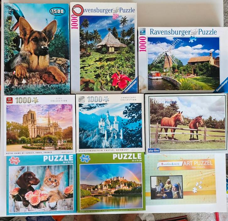 Grote stapel Legpuzzels 9x, Hobby en Vrije tijd, Denksport en Puzzels, Ophalen