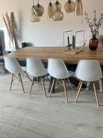 Eetkamer stoelen kuip wit 4 stuks, Ophalen, Gebruikt, Rond, 50 tot 100 cm