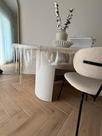 Wit mortex tafel BELGIE, Huis en Inrichting, Tafels | Eettafels, Ophalen, Overige materialen, 100 tot 150 cm, Vijf personen of meer