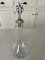 Decanteer Karaf Wijn met tinnen dop, Ophalen of Verzenden