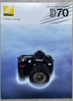 Brochure Nikon D70, Spiegelreflex, 6 Megapixel, Ophalen of Verzenden, Zo goed als nieuw
