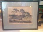 Gesigneerd Duinlandschap door Martin van Waning, Antiek en Kunst, Kunst | Etsen en Gravures, Ophalen