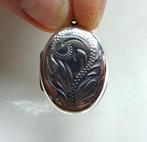 Vintage zilveren medaillon: gegraveerd decor. Birm. 1991, Sieraden, Tassen en Uiterlijk, Antieke sieraden, Ophalen of Verzenden
