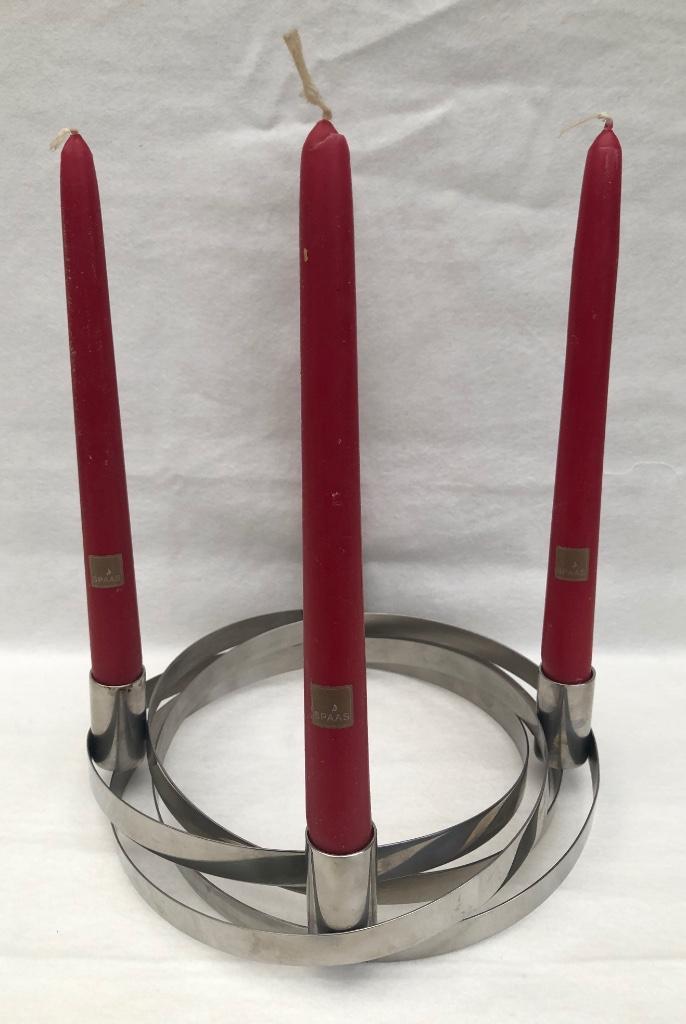 Georg Jensen  Design Advent  rvs Kandelaar - Denmark, Huis en Inrichting, Woonaccessoires | Kandelaars en Kaarsen, Gebruikt, Kandelaar
