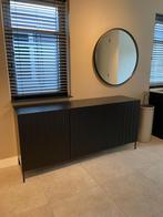 Woood Grand Gravure Dressoir – Zwart Grenen (180 cm breed), Ophalen, 150 tot 200 cm, Zo goed als nieuw, Grenenhout