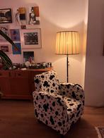 Vintage Schemerlamp met Lederen Standaard, Ophalen, Gebruikt, Stof, 100 tot 150 cm