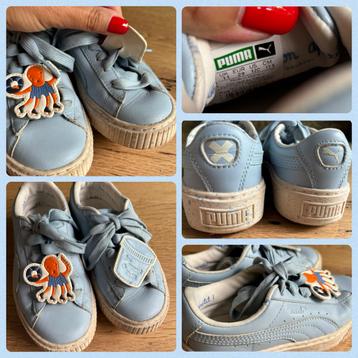 29 Puma lichtblauwe sneakers afneembare patches| nieuwstaat beschikbaar voor biedingen