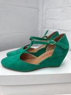 Suede schoenen sleehak, maat 37,5, groen, Groen, Schoenen met lage hakken, Zo goed als nieuw, Verzenden