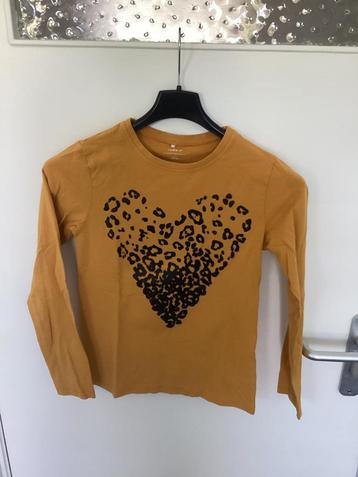 Shirt met lange mouw oker met hart Name It maat 146/152 beschikbaar voor biedingen