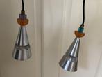 Studio Brandend Zand Hanglamp 2 stuks vintage, Ophalen of Verzenden, Gebruikt, Metaal, Minder dan 50 cm