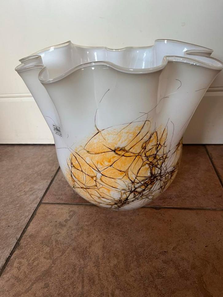 Fidrio Vaas - Prachtig Design!, Huis en Inrichting, Woonaccessoires | Vazen, Zo goed als nieuw, Wit, Minder dan 50 cm, Glas, Ophalen