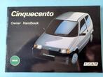 Owners Handbook Fiat Cinquecento 1993, Ophalen of Verzenden