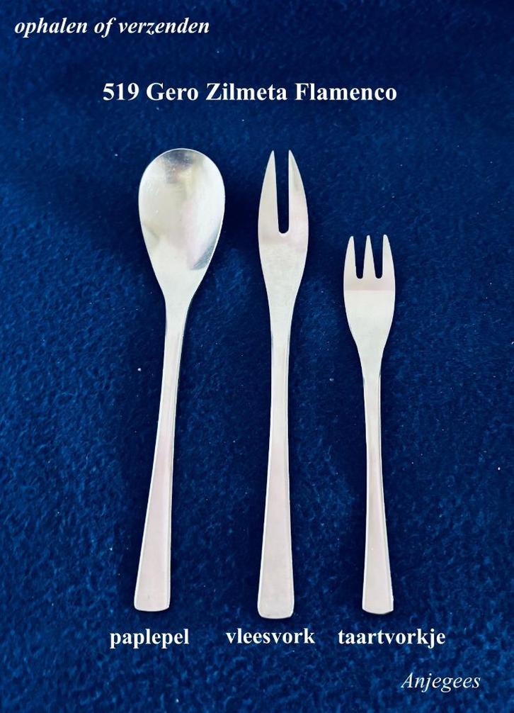 519 Gero Zilmeta Flamenco 3 stuks € 12,50 rvs bestek, Antiek en Kunst, Antiek | Bestek, Ophalen