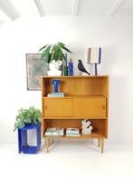 vintage Deense eiken fineer wandkast | kast schuifdeuren, Gebruikt, ., Ophalen of Verzenden, .