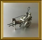 Miniatuur zilveren sjees: paard en wagen, Ophalen of Verzenden, Zilver