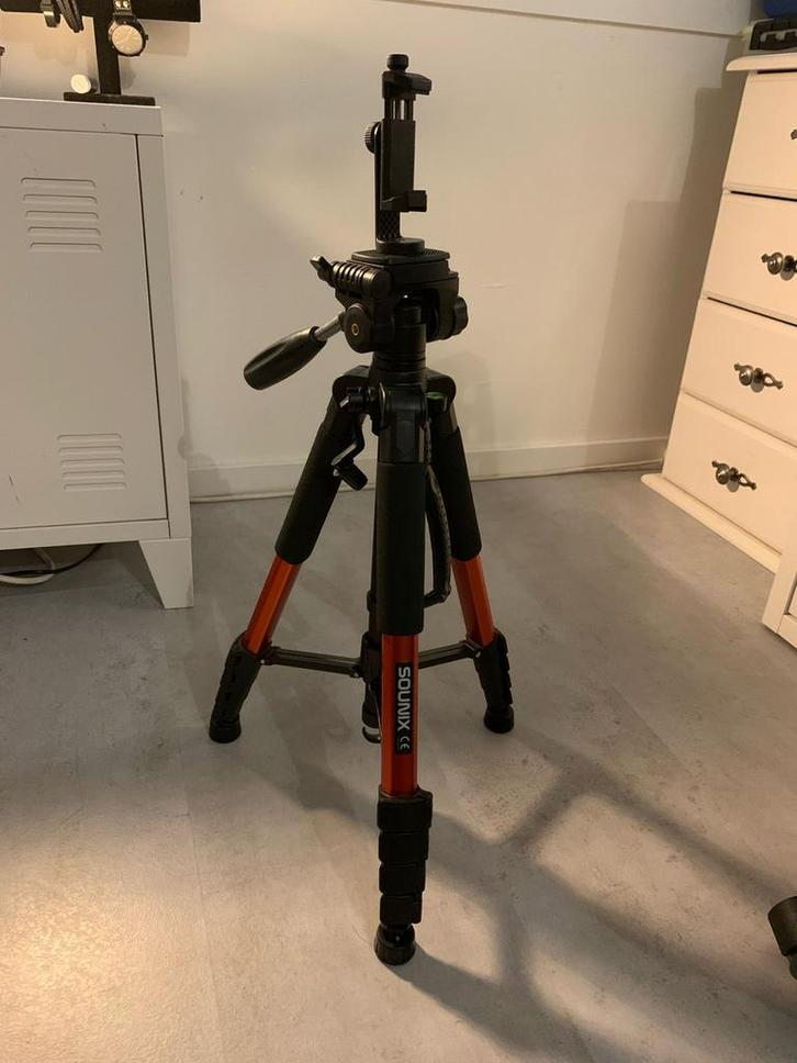 Sounix Tripod 180cm - Nieuwstaat, Incl. Bluetooth!, Audio, Tv en Foto, Fotografie | Statieven en Balhoofden, Nieuw, Driepoot, 175 cm of meer