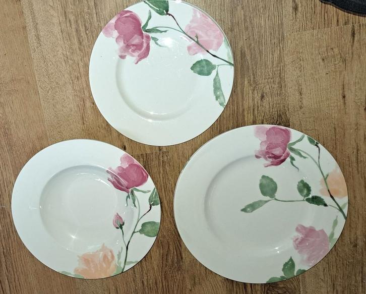 6 x Villeroy & Boch Rosanna Borden - Bord, Huis en Inrichting, Keuken | Servies, Gebruikt, Bord(en), Overige stijlen, Porselein