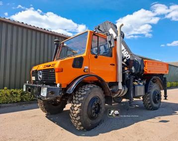Mercedes-Benz Unimog 1750 met HIAB 160-4 (bj 1992) beschikbaar voor biedingen