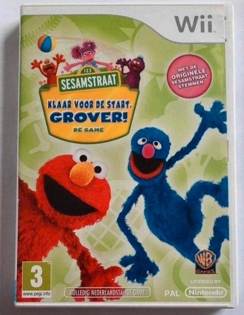 Sesamstraat Klaar voor de start Grover Wii spel + boekje, Spelcomputers en Games, Games | Nintendo Wii, Zo goed als nieuw, Ophalen of Verzenden