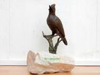 033* Bronzen kuif vogel oprots(Boven €75 geen verzendkosten), Ophalen of Verzenden, Nieuw, Overige materialen, Dierenbeeld