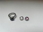 Melano ring met 3 kleuren steentjes (verwisselbaar), Sieraden, Tassen en Uiterlijk, Ringen, IJzer of Staal, Ophalen of Verzenden