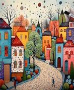 Schilderij (1:12) poppenhuis, oorbellen, ketting, Ophalen