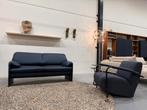 Nieuw Leolux Bora Beta Bank 2,5 zits leer Fauteuil blauw, Leolux, Ophalen of Verzenden, Rechte bank, Nieuw