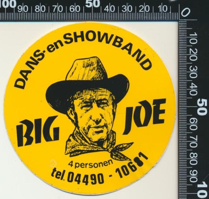 Sticker: Dans en Showband Big Joe (5), Verzamelen, Stickers, Zo goed als nieuw, Bedrijf of Vereniging, Ophalen of Verzenden