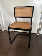 4 Rotan Eetkamerstoelen Zwart Metaal, Huis en Inrichting, Stoelen, Gebruikt, Zwart, Ophalen of Verzenden, Vier