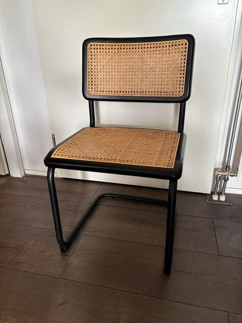 4 Rotan Eetkamerstoelen Zwart Metaal, Huis en Inrichting, Stoelen, Gebruikt, Vier, Metaal, Zwart, Ophalen of Verzenden