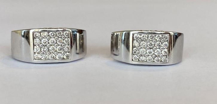 18 kt gouden creolen met 1.40 karaat diamanten, Sieraden, Tassen en Uiterlijk, Oorbellen, Zo goed als nieuw, Knopjes of Stekers