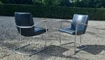 Set  vintage Nomada fauteuils  antraciet kalfsleer, Ophalen, Zo goed als nieuw, Minder dan 75 cm, 50 tot 75 cm