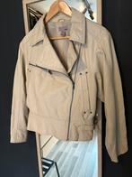 Vintage h&m echt leren moter jasje jacket Cream, Beige, Ophalen of Verzenden, Zo goed als nieuw, Maat 36 (S)