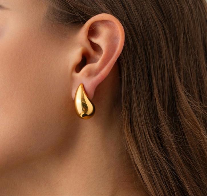 Goudkleurige water druppel oorbellen, Sieraden, Tassen en Uiterlijk, Oorbellen, Nieuw, Knopjes of Stekers, Overige materialen