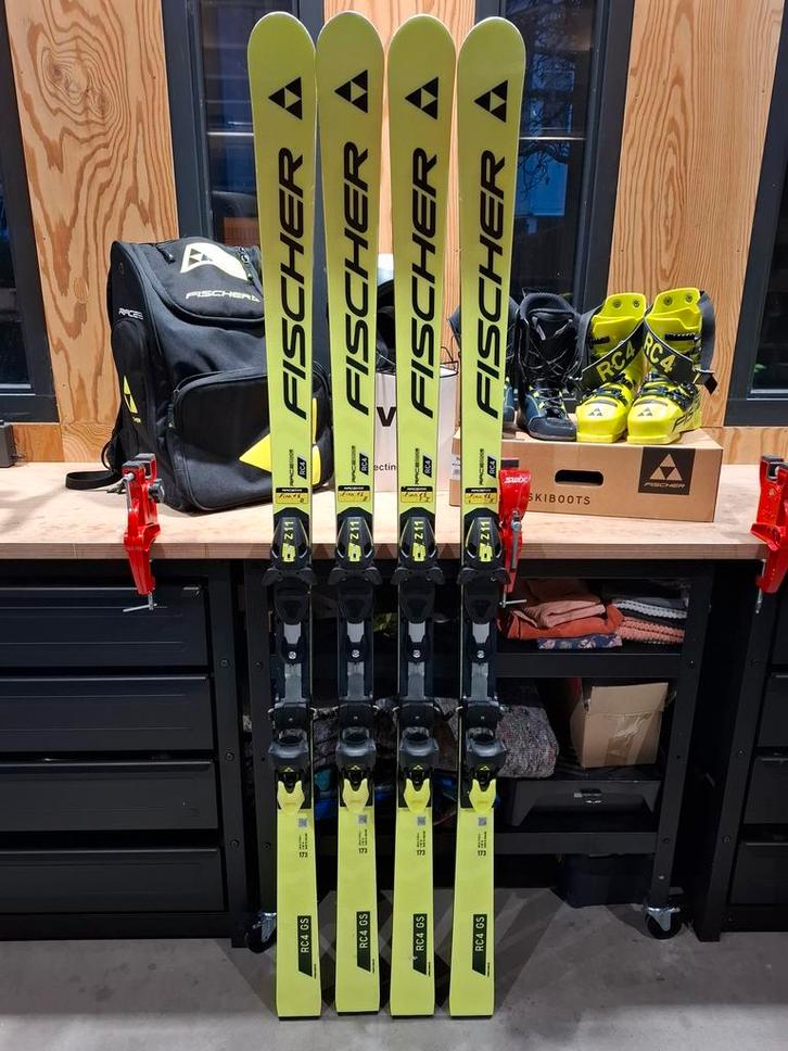 2 x Fischer RC4 Worldcup GS JR+Z11 binding 173 cm, Sport en Fitness, Skiën en Langlaufen, Zo goed als nieuw, Ski's, Skiën, Fischer