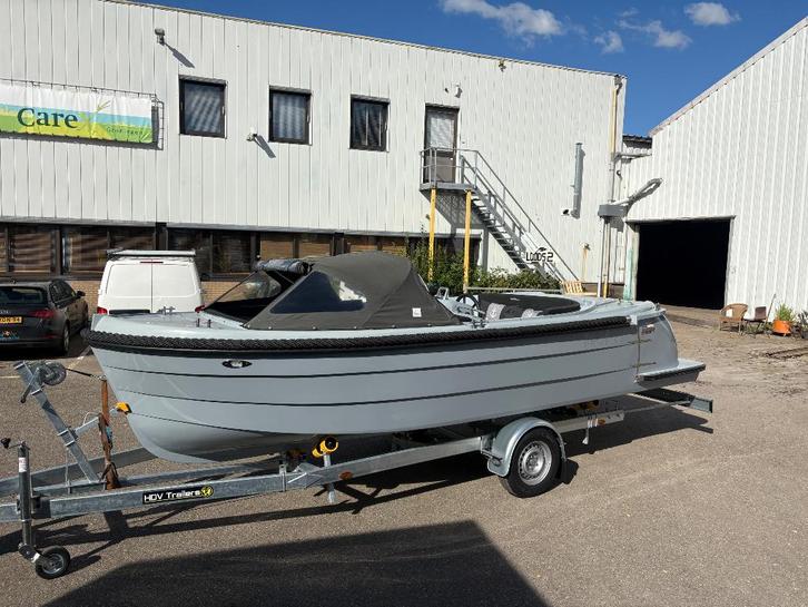 Sloep Topcraft 605 Tender + Tohatsu 60pk + Zonnedek., Watersport en Boten, Sloepen, Gebruikt, 50 tot 70 pk, 6 meter of meer, Buitenboordmotor