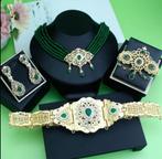 Ketting oorbellen riem en pin set marokkaans takshita kaftan, Verzenden, Nieuw, Overige kleuren, Overige materialen