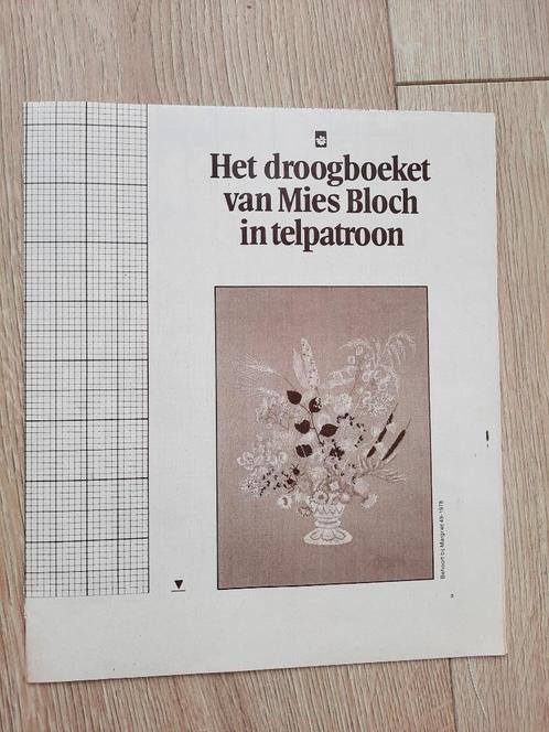 Borduurpatroon droogbloemenboeket Mies Bloch, Hobby en Vrije tijd, Borduren en Borduurmachines, Gebruikt, Patroon, Handborduren